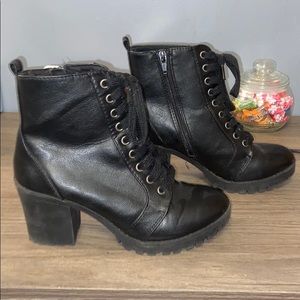 Heeled combat boots